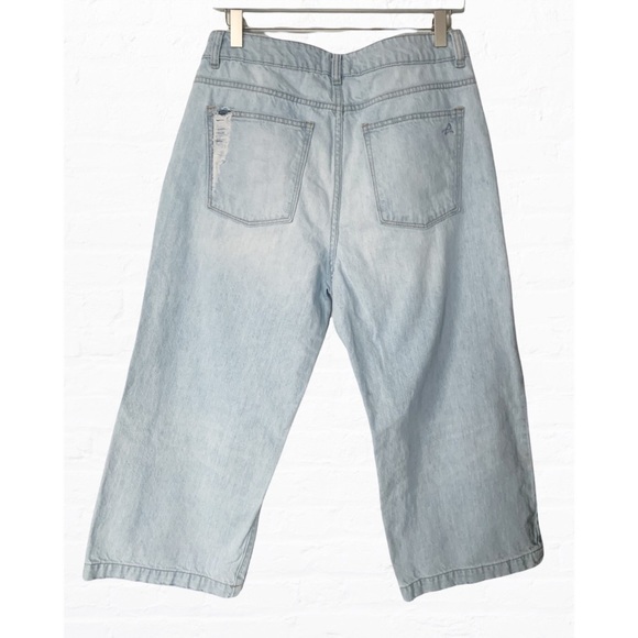 Dl1961 Hepburn Cropped Jeans High Rise Wide Leg Light Wash in Ibiza - Picture 5 of 11